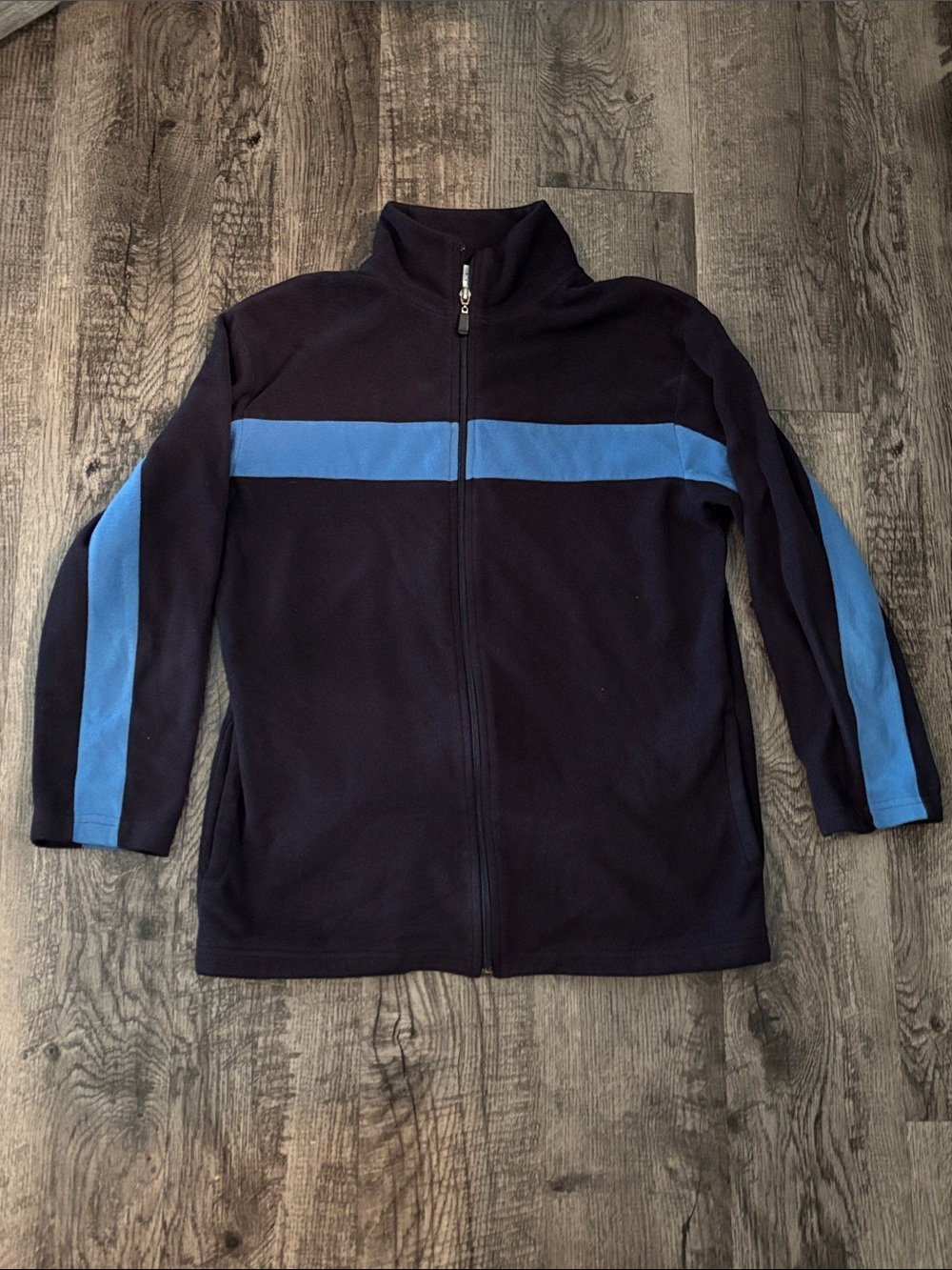 Prospirit Fleece Full-Zip Jacket - Navy with Blue Stripe - Size Large